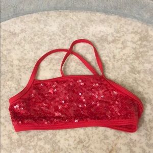 Lands’End Girl Red Bikini.